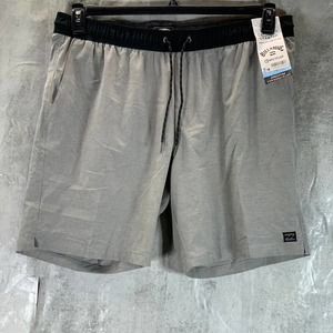 Billabong Men's Grey Crossfire Elastic Waist Submersible 18" Shorts SZ XL